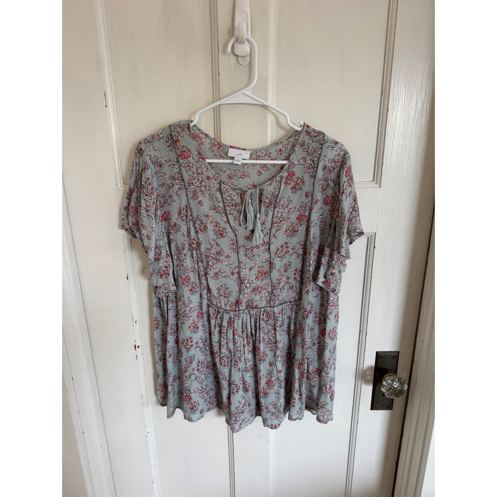 J.jill floral print top size large